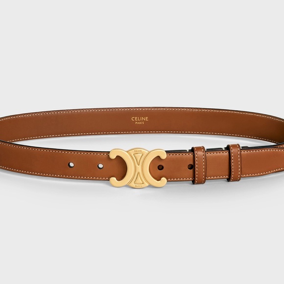 Celine Accessories - Celine Medium Triomphe Belt In Natural Calfskin Tan Color